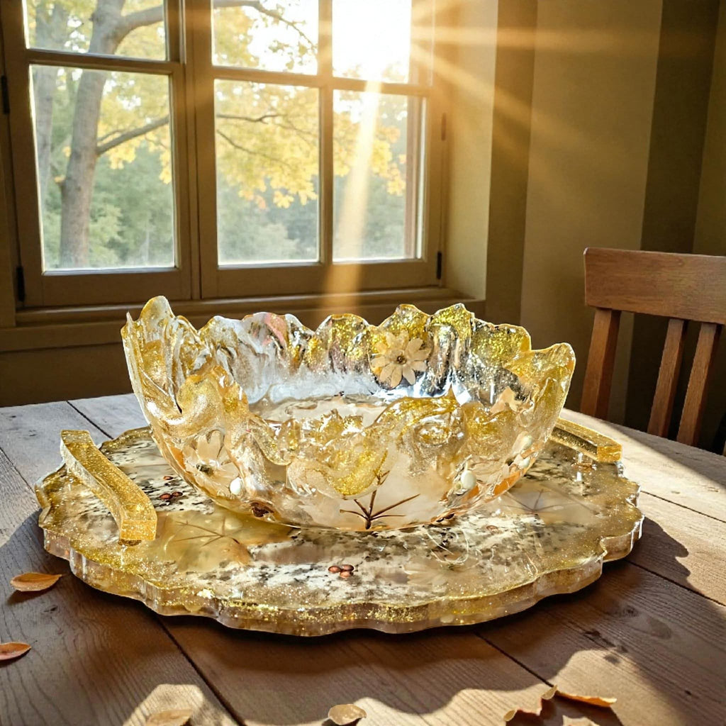 Autumn Bowl and Tray Set