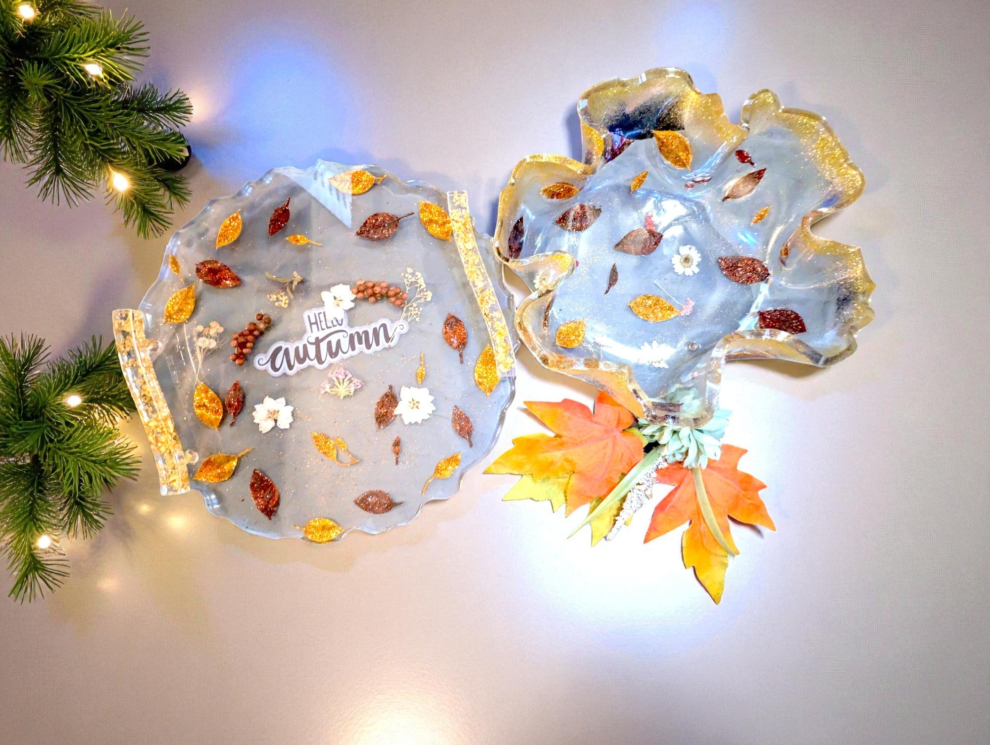Hello Autumn Serving Tray and Bowl Set